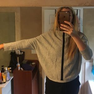 Silver Dolman Sleeve Sweater